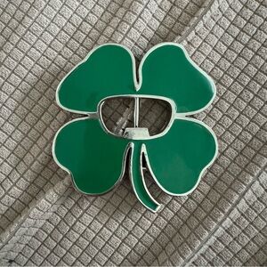 Shamrock belt buckle with bottle opener